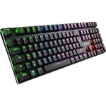 Sharkoon PureWriter RGB Mechanical Low Profile Keyboard (RGB Lighting, Blue Switches, Flat Keys, Lighting Effects, Removable USB Cable) Black