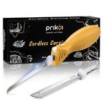 Prikoi Cordless Electric Knife Easy-Slice Serrated Edge Blades for Carving Tu...