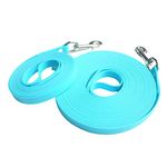 Long Leash for Dogs - Strong, Waterproof, Dirt Resistant Long Lines for Training & Safety on Adventures (15mm x 10 feet, Aqua Blue)