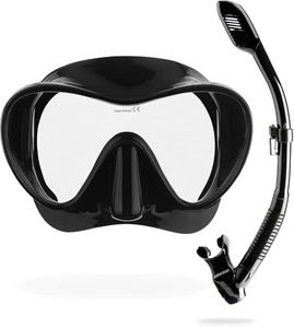 Cressi F1 Dry Set Frameless Single Lens Diving Mask Dry Top Snorkel Diving Snorkeling Set, Adult-Unisex, Black