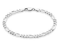 MiaBella Solid 925 Sterling Silver Italian 5mm Diamond-Cut Figaro Chain Bracelet for Women Men, 6.5”, 7”, 7.5”, 8", 9" (7)