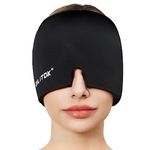 Migraine Relief Gel Ice Head Wrap, Hot and Cold Therapy Headache Relief Hat, Migraine Cap for Puffy Eyes, Headache Eyes Mask for Sinus, Tension and Stress Relief, Black