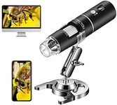 STPCTOU Wireless Digital Microscope 50X-1000X 1080P Handheld Portable Mini WiFi USB Microscope Camera with 8 LED Lights for iPhone/iPad/Smartphone/Tablet/PC