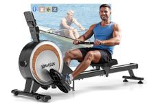 Rowing Machine, DMASUN Upgrade Magnetic Rowing Machines for Home Gym with 16/32 Levels Quiet Resistance - 350LB Capacity Rower Machine with App Compatible & Comfortable Seat, Double Slide Rail