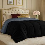 Utopia Bedding Comforters King Size, All Season Duvet Insert, Down Alternative Box Stitched Bed Comforter with Corner Tabs, Machine Washable (Black/Grey)