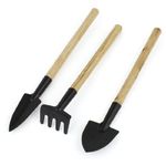 uxcell Wood Handle Hollow Out Design Rake Shovel Digging Trowel