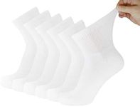 Big and Tall Diabetic Neuropathy Ankle Socks, King Size Mens Athletic Quarter Socks (Size: 13-16), White, 13-16