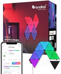 Nanoleaf Shapes WiFi and Thread Smart RGBW 16M+ Color LED Dimmable Gaming and Home Decor Wall Lights Smarter Kits (Black Triangles Smarter Kit (9 Pack)