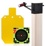 GADFISH AR500 Steel Targets for Shooting with T Post Target Hanger, 1/2 Inch Thick Steel Target, 2 Mounting Options, Neon Yellow Color (10" x 16")