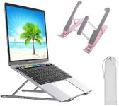 T Legend Laptop Stand for Desk,Very Portable and use Anywhere,Compatible with 9-15 inch Laptops(Plastic Pink)