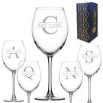 Personalised Engraved Novelty 19oz Enoteca Wine Glass, Initial and Name, Nickname or Relation. Great for Birthdays, House Warming and Other Special Occasions