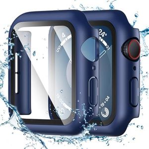 Tensea for Waterproof Apple Watch Screen Protector Case 45mm Series 9/8/7 Accessories, iWatch Protective Face Cover with Tempered Glass Film for Women Men, Bumper Case for iPhone Watch 45 mm