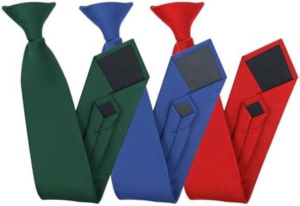 Luckyvestir Men's Clip on Ties Pre-Tied Adjustable Neckties Solid Color Zipper Ties for Men Formal Business Graduation Wedding
