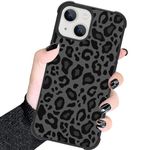 UZEUZA Case Compatible with iPhone 15 6.1 inch, Black Leopard Colorful Heart Cute Elephant Design Tires Aesthetic Slim Cover Shockproof TPU Case for iPhone 15 (2023)