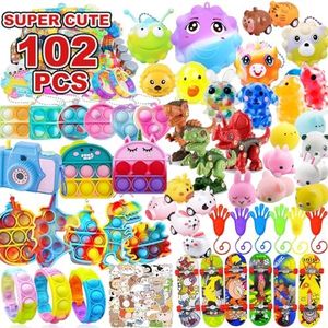 50 PCS Premium Party Favors Toys for kids,Assortment Mini Pop Fidget it Toys for All Ages kids,classroom prizes,Treasure Chest, Prize Box Toys, Goody Bag Fillers,pinata stuffers,Carnival Prizes for Boys and Girls 4-10