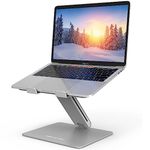 Laptop Stand, AboveTEK Adjustable Portable Computer Riser for Desk, Compatible with Mac MacBook Pro Air Notebook, Up to 17 inches, Supports Up to 44 Lbs -Silver