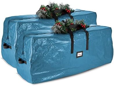 Hearth & Harbor Christmas Tree Storage Bag – Waterproof Christmas Tree Storage Box – Waterproof Christmas Tree Bag With Reinforced Handles & Dual Zipper – PE Plastic – 7.5 ft. – Pack of 2