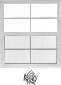 24x27 Inch Aluminum Shed Window with Tempered Glass and Screen - Sliding Design for Ventilation and Light in Sheds, Chicken Coops, Storage Rooms
