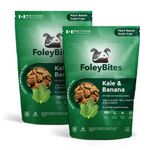 Foley Bites — Kale and Banana (2-Pack) — Premium Baked Dog Treats - Made in Canada, All-Natural Ingredients, Plant Based, Grain Free, Human Grade, Vegan Dog & Puppy Training Treats — 400g / 14.1oz