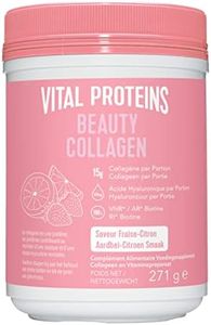 Vital Proteins Beauty Collagen Saveur Fraise Citron Poudre - Collagène et Acide Hyaluronique - Boîte de 271g