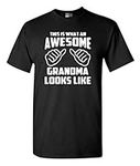 This is What an Awesome Grandma Looks Like Funny Adult T-Shirt Tee (Large, Black)