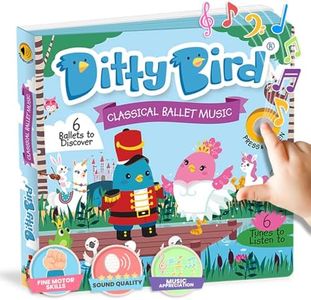 Ditty Bird Musical Books for Toddlers | Fun Classical Music & Nursery Rhyme Book | Ballet Musical Book | Children's Interactive Toddler Books for 1 Year Old to 3 Year Olds | Sturdy Baby Sound Books