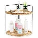 BELLE VOUS 2-Tier Bathroom Counter Corner Organiser Shelf - Storage Rack for Vanity/Dresser, Kitchen or Bathroom Countertop - Corner Shelf Caddy for Cosmetics, Makeup, Spices & More