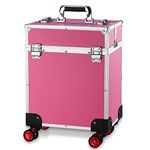 Gorilla GC-340 Cosmetics Makeup Beauty Nail Salon Hairdresser Trolley Case Black (Pink)