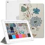 DuraSafe Cases for iPad Mini 5 2019-7.9" A2124 A2125 A2126 A2133 Smart Tri Fold Printed Cover with Transparent Back - Watercolor Flowers