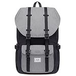 KAUKKO Laptop Backpack Travel Outdoor Weekend Bag Carry on Daypack Stylish and Durable Rucksack Hiking Backpack Fits 15.6"(5-4-BLACK GREY)