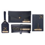 AICA Personalized Name & Charm Leather Wallet Women’s Combo Giftset (Navy Blue) | Birthday Anniversary Wedding Gifts for Women