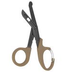 Titanium Bandage Shears Scissors EMT and Trauma Shears, Bent Stealth Black Coated for Nurses, Students, Emergency Room (Brown, 15cm)