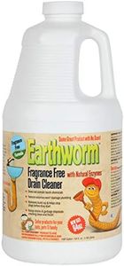 Earthworm Fragrance Free Drain Cleaner - Drain Opener - Natural Enzymes, Environmentally Responsible, Safer for Pets and Kids - 1 Half Gallon, 64 oz