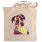 Boxer dog present, dog cotton tote bag, animal & dog lover gifts, eco friendly bag, teacher gifts, boxer present, reusable library and shopping bag.