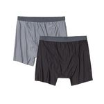 ExOfficio Men's Give-N-Go 2.0 Boxer Brief (2 Pack), Steel Onyx/Black, Small