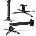 Overmax Ceiling Mount Projector Mount up to 20 kg, Adjustable Length 25 Degree Angle Adjustment, Made of Steel, Wall and Ceiling Mounting, Lightweight and Sturdy Construction (Black)