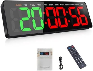 AnExer 16.5" Gym Timer, Gym Clock, Large LED Digital Wall Clock With Stopwatch, Count Down/Up, Stopwatch, Remote Control Interval Training Gym Indoor Timer for TABATA,EMOM