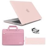 IBENZER Compatible with 2023 2022 M2 MacBook Pro 13 Inch Case 2021-2016 M1 A2338 A2289 A2251 A2159 A1989 A1706 A1708, Hard Shell Case & Sleeve & Keyboard Cover & Type C, Sakura Pink,T13SKPK+3