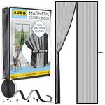 AUGO Magnetic Fly Screen Door - Self Sealing, Heavy Duty, Hands Free Mesh Net Partition Keeps Bugs Out - Pet and Kid Friendly - Patent Pending Keep Open Feature - 87x 207cm