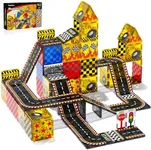 GobiDex Magnetic Tiles Road Car Toys, Race Track Magnet Tiles Building Blocks for Toddlers STEM Construction Preschool Toys for Kids Ages 3-5 4-8, 3+ Years Old Boys Girls Christmas Birthday Gifts Toys