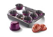 Tefal Creabake – Starter Kit Pastry Moulds, 9 Muffin Moulds, 3 Diamond Moulds, Non-Stick Coating, Stackable System, Creative Sweet and Savoury Recipes, Easy Baking