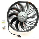 SPAL 78-1560 781560 Condenser 12 Volt 12 Inch 1451 CFM PULLER Fan Replacement for APU Thermo King Tripac Evolution w Female Mate Connector Kit
