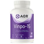 AOR - Vinpo-15 15mg, 90 Capsules - Vinpocetine Brain Support Supplements for Memory and Focus - Brain Health, Memory Health and Blood Flow Supplement - Cognitive Supplement & Brain Function Supplement