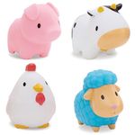 Munchkin Floating Farm Animal Themed Rubber Bath Squirt Toys for Baby, (Pack of 4)