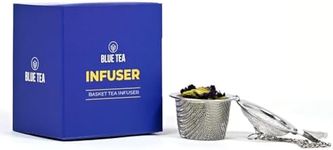 BLUE TEA - Bucket Tea Infuser | Easy Clean Stainless Steel Infuser with Chain Hook | BLACK DEALS FRIDAY | Perfect for Loose Leaf Teas, Herbals, Spices | Diffuser, Filter | Eco-Friendly & Reusable