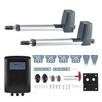 CO-Z Automatic Gate Opener Kit, Dual Swing Gate Openers for Doors up to 1300lb 20ft, Electric Driveway Gate Openers with Remote Complete Kit Infrared Sensors Equipped Solar Battery Charging Compatible
