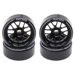 Treehobby 4PCS 27Mm Hard Drift Metal Wheel Rim Tyres Compatible with Wltoys 284131 K969 K979 K989 Kyosho Mini-Z 1/28 RC Car Parts（Black）