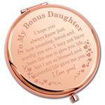 PLITI Bonus Daughter Compact Mirror Form Mom Dad Stepdaughter Gift to My Bonus Daughter Inspirational Pocket Mirror (Bonus Daughter CMrg CA)