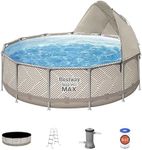 Bestway Steel Pro 13' x 42" Round Above Ground Pool Set with 2,941 Gallon Capacity, DuraPlus Liner, Filter Pump, Canopy, Ladder, and Repair Patch