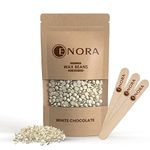 ENORA Hair Removal Brazilian Hard Wax Beans For Face, Eyebrow, Back, Chest, Bikini Areas, Legs, Arms And Beards | (White Chocolate, 250 Gram), Women